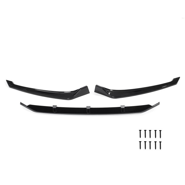 3 PCS Gloss Black Front Bumper Spoiler Lip Cover For Hyundai Elantra 2017-2018