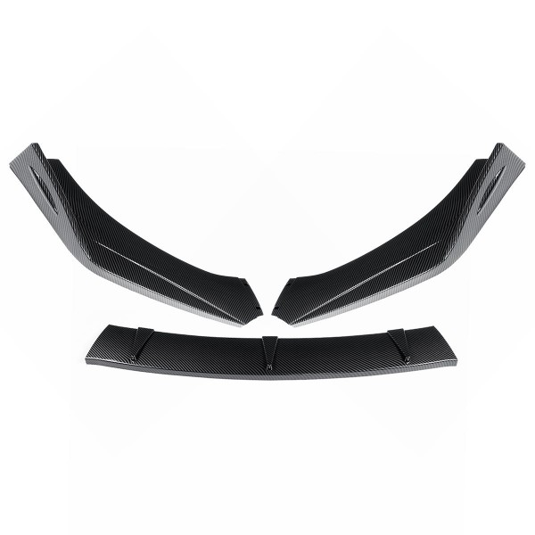 3PCS Carbon Fiber Style Front Bumper Spoiler Lip Cover Trim Protector For Tesla Model 3 X S