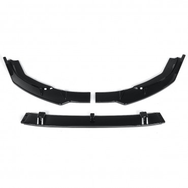 3PCS Glossy Black Front Bumper Lip Body Kit Spoiler Splitter For Audi A4 2020