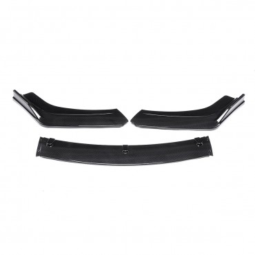 3Pcs Front Bumper Lip Body Spoiler Kit Carbon Fiber Style For Honda Civic Sedan 2016-2018