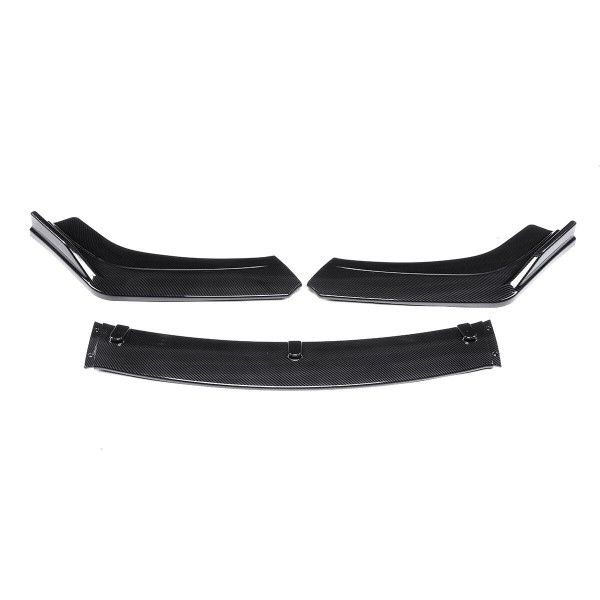 3Pcs Front Bumper Lip Body Spoiler Kit Carbon Fiber Style For Honda Civic Sedan 2016-2018