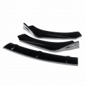 3Pcs Gloss Black Front Bumper Lip Spoiler Splitter For Audi TT RS 2004-2019