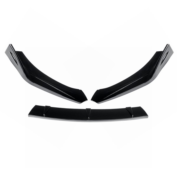 3Pcs Gloss Black Front Bumper Lip Spoiler Splitter For Audi TT RS 2004-2019