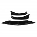 3Pcs Glossy Black Car Front Bumper Lip Body Kit Spoiler Diffuser Bumper Lip Deflector Lips Protector Cover For VW Passats 2020