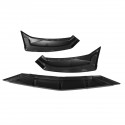 3Pcs Glossy Black Car Front Bumper Lip Body Kit Spoiler Diffuser Bumper Lip Deflector Lips Protector Cover For VW Passats 2020