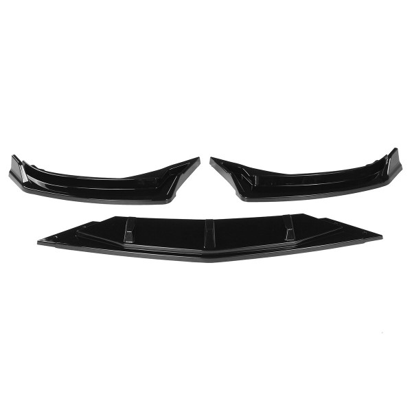 3Pcs Glossy Black Car Front Bumper Lip Body Kit Spoiler Diffuser Bumper Lip Deflector Lips Protector Cover For VW Passats 2020