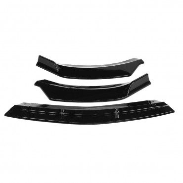 3Pcs Glossy Black Front Bumper Protector Lip Spoiler Covers Trim For Mercedes Benz CLA-Class W117 2016-2020