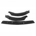 3Pcs Glossy Black Front Bumper Protector Lip Spoiler Covers Trim For Mercedes Benz Vito 2015-2019