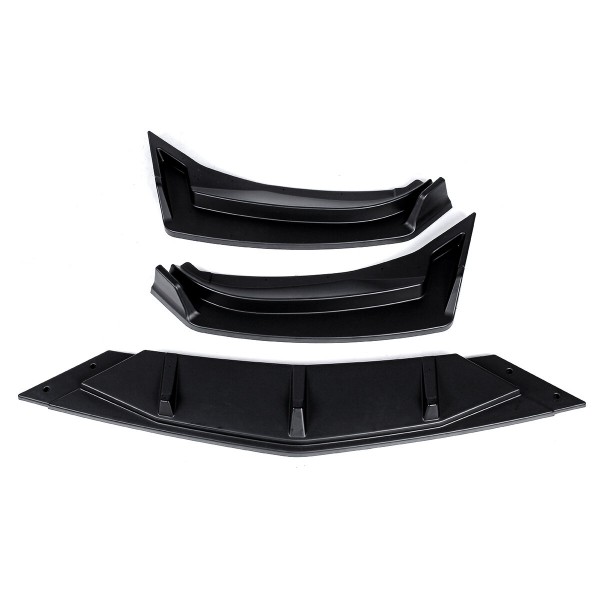 3Pcs Matte Black Car Front Bumper Lip Body Kit Spoiler Diffuser Bumper Lip Deflector Lips Protector Cover For VW Passats 2020