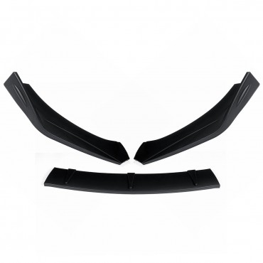 3Pcs Matte Black Car Front Bumper Lip Body Spoiler Wing Kit For Audi TT RS 2004-2019