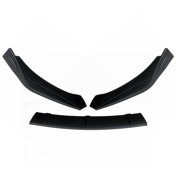 3Pcs Matte Black Car Front Bumper Lip Body Spoiler Wing Kit For Audi TT RS 2004-2019