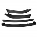 4PCS Matte Black Front Bumper Lip Body Kit Spoiler For Honda Civic Sedan 2016-2018