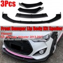 Carbon Fiber Look Front Bumper Lip Protector Body Kit Spoiler For Hyundai Veloster 2013-2017