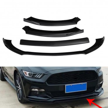 For Ford Mustang 2015-2017 Gloss Black Car Front Bumper Under Diffuser Protector Shovel Lip Spoiler Kits