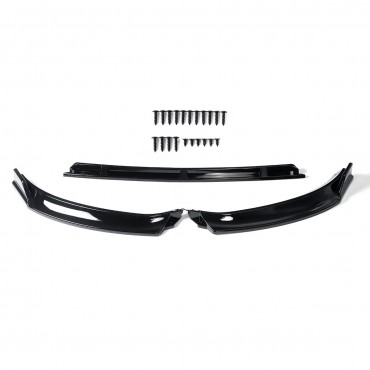 Front Bumper Lip Body Spoiler Kit Glossy Black For VW Golf MK7 2014-2017