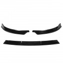 Glossy Black Front Bumper Lip Spoiler Cover Trim 3PCS For Mercedes C-Class W205 Sport 2019-2020