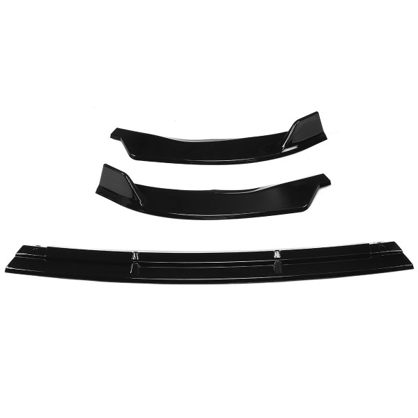 Glossy Black Front Bumper Lip Spoiler Cover Trim 3PCS For Mercedes C-Class W205 Sport 2019-2020