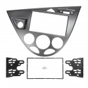 2 Din Silver Car Fascia Trim Kit Dashboard Frame For Ford Fiesta 1995-2001 Focus 1998-2004