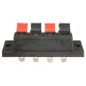 4-Way AMP Stereo Speaker Terminal Strip Push Release Connector Block
