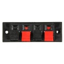 4-Way AMP Stereo Speaker Terminal Strip Push Release Connector Block
