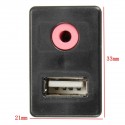 Car 3.5mm USB AUX Headphone Male Jack Flush Mount Mounting Adapter Panel Input