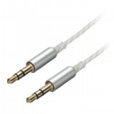 Car AUX Stereo Male to Male Audio Upgrade PTFE Teflon Silver Plated Cable 3 Pole 3.5mm 1M