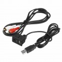 Car Stereo 3.5mm AUX Socket Cable Female To 2 RCA Male Car Boat Mot Flush Mount USB