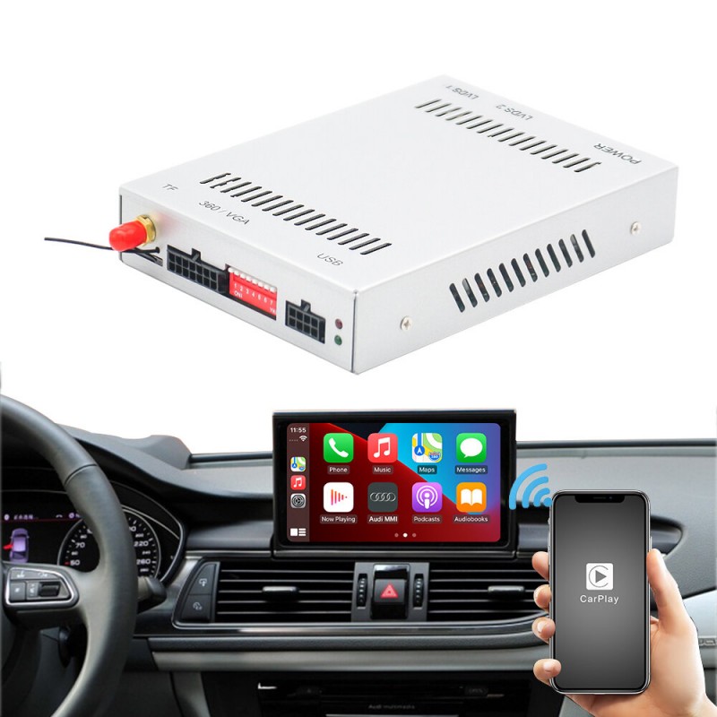 OEM Screen Upgrade Wireless Apple CarPlay Android Auto Decoder Box For Audi A6/A7/C7 2012-2015 with MMI 3G Plus/High