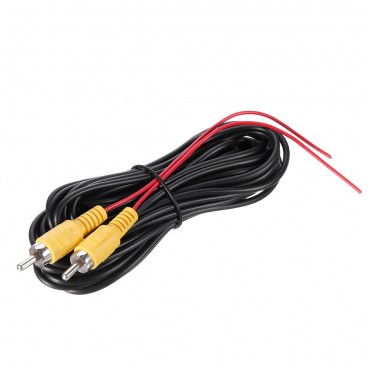 Universal 6M RCA Video Signal Cable with Detection Wire For Parking Rearview Reverse Camera Connecting To GPS Navigator Monitor