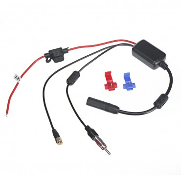 Universal DAB+ FM Car Antenna Aerial Splitter Cable Digital Radio Amplifier with SMA Connector