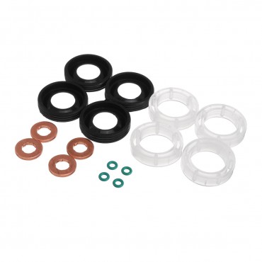 16pcs Fuel Injector Seal+Protectors+Washer+O-Ring For Peugeot 207/ 307/ 407 1.6 Hdi 2004+