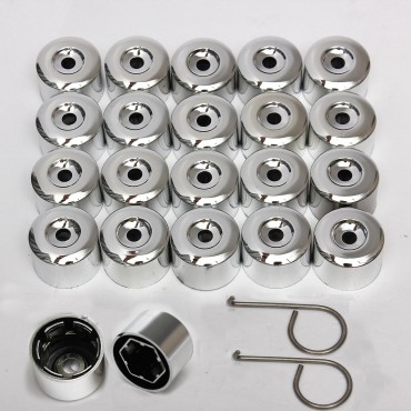 17MM Chrome Alloy Wheel Locking Nut Bolts Covers Caps for VW GOLF PASSAT POLO