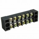 600V 15A 6 Position Double Row Wire Barrier Block Screw Terminal Strip Panel