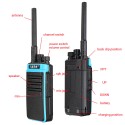 GT-828 8W 4800mAh Handheld Walkie Talkie 400-470MHz 16 Channnel Support Alarm Function for Hiking Civilian Intercom