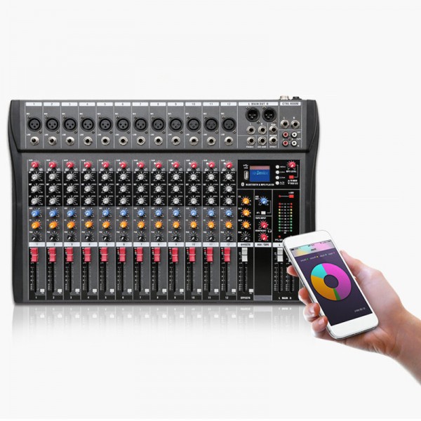 12 Channels Live Studio Audio Mixer Amplifier Professional USB Mixing Bluetooth