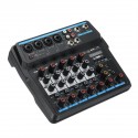 6 Channel bluetooth Audio Mixer Contrl DJ Mic with LED Digital Display Music Stream US Plug