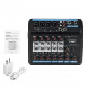 6 Channel bluetooth Audio Mixer Contrl DJ Mic with LED Digital Display Music Stream US Plug