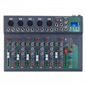 7 Channel bluetooth Audio Mixer Control DJ Mic with LED Digital Display Music Stream