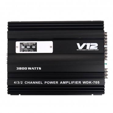K-705 12V 3800W Car Audio Stereo Power Amplifier 4 Channel Class A/B 3D Stereo Surround Subwoofer