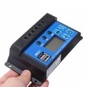 10/20/30A 12/24V LCD Dual USB Solar Panel Battery Regulator Charge Controller