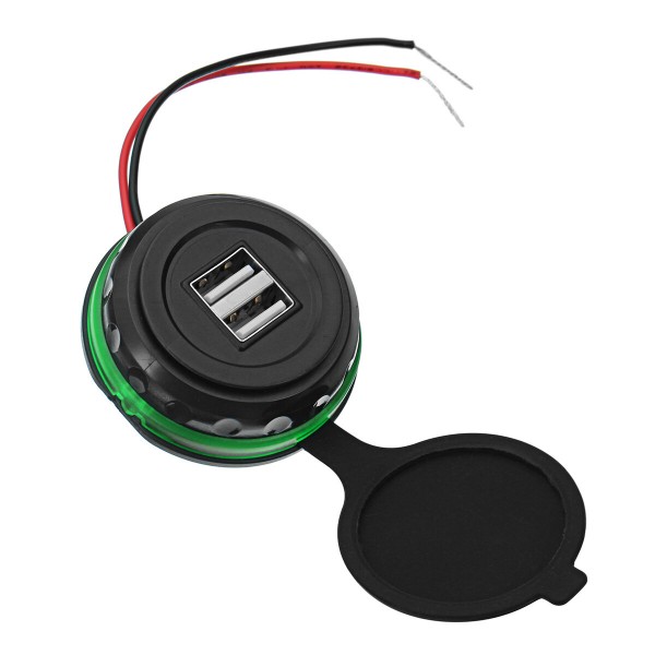 12-24V 3.1A Dual USB Car Charger LED Indicator