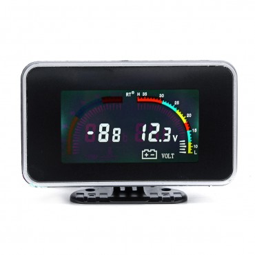 12V 24V 2 In 1 LCD Car Digital Gauge Voltage Pressure Water Temperature Meter M10