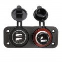 12V 24V Car Socket Splitter Dual USB Car Charger Power Adaptor