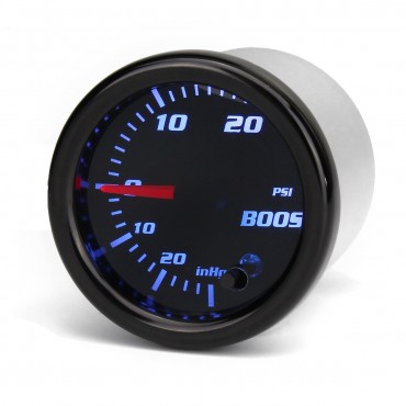 12V 2inch 52mm Turbo Boost Gauge Vacuum Press Meter 0-30PSI 7 Color LED Black Len