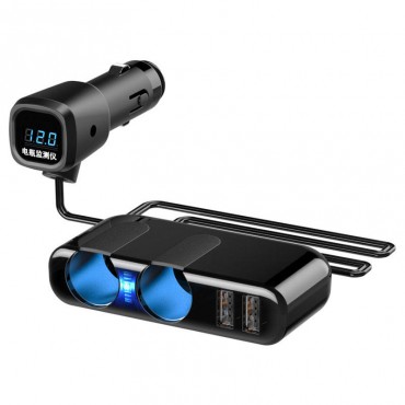 12V USB Car Lighter Socket Splitter Digital Display Charger Adapter