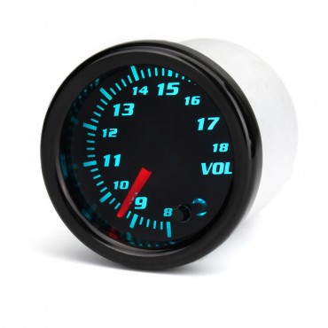 12V Universal 2 Inch 52mm Auto Voltmeter 7 Color LED Display Tinted Face