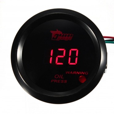 2 Inch 52mm 120 PSI Digital Red LED Oil Pressure Gauge With Sensor Auto Car Motor
