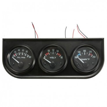 2 Inch 52mm Oil Pressure Volt Water Temp 3 Electronic Gauge Kits 8-16V LED Auto Car