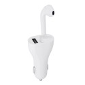 2in1 Fast Car Charger Adapter with bluetooth Wireless Headset Hands Free Mic Answer Call