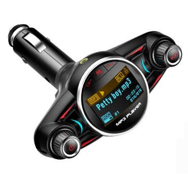 Stylish FM Modulator HandsFree Wireless bluetooth Car Charger Kit TF USB Music Receiver Adatper FM Transmitter MP3 Music Player